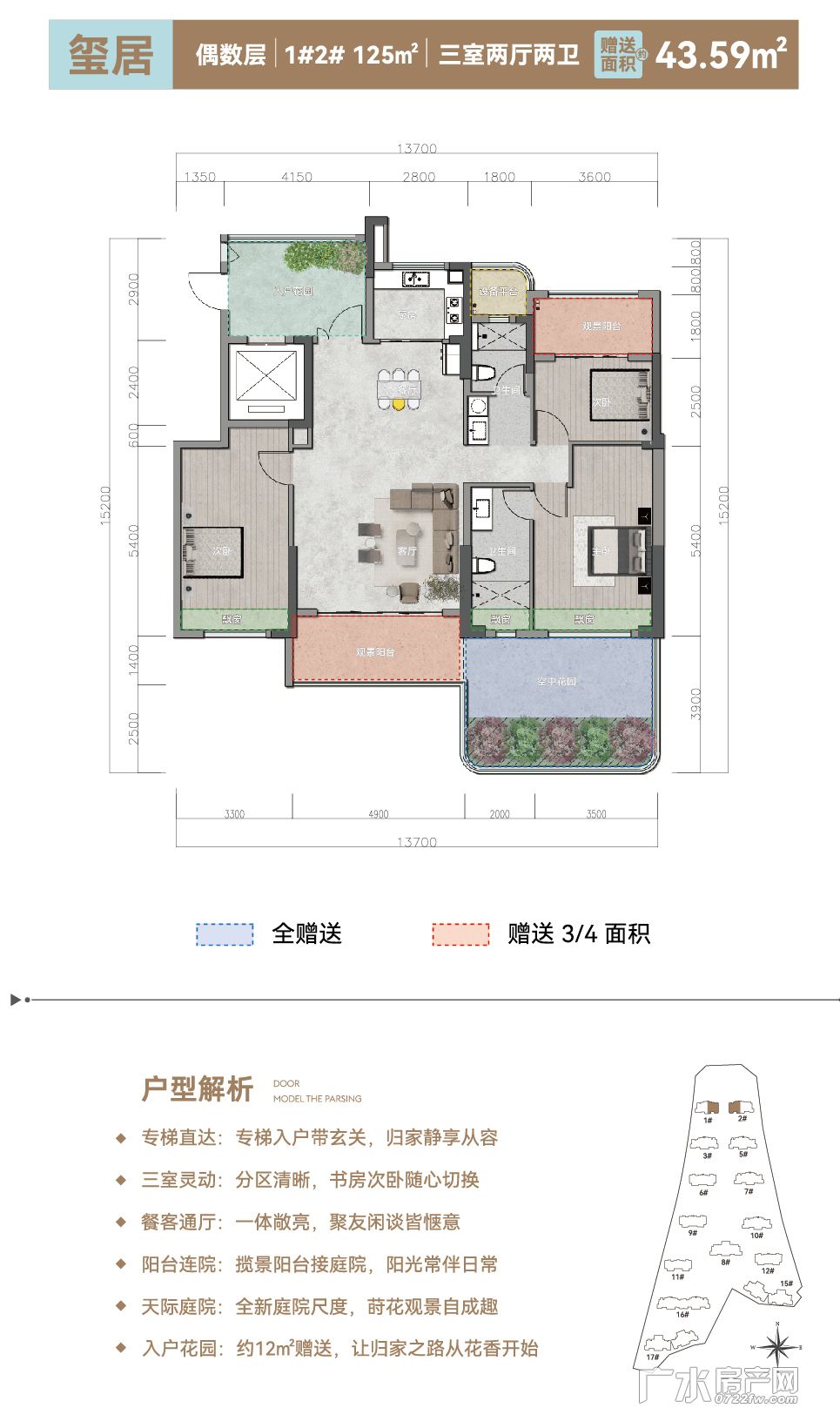 壹品玺悦--125㎡ 1# 2# 偶数层